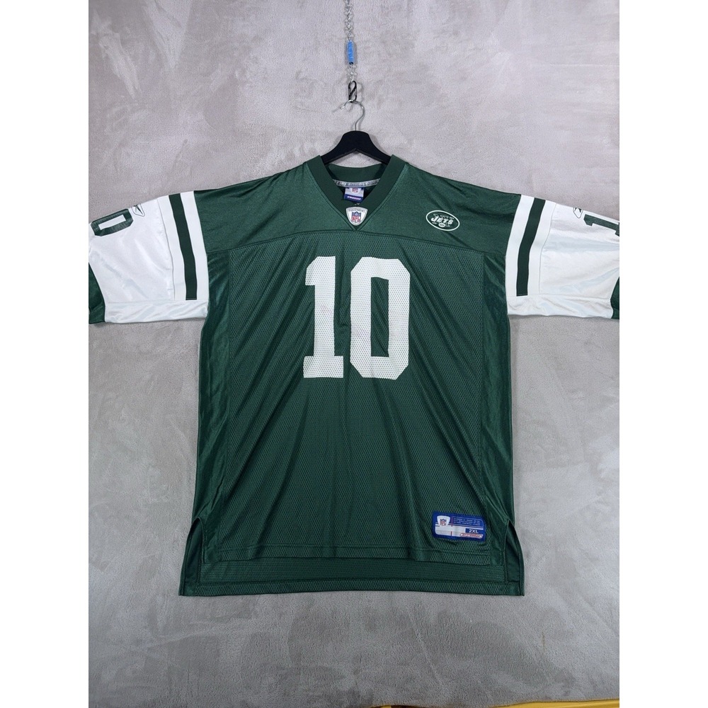 Reebok New York Jets Jersey Mens 2XL Green White NFL Chad Pennington #10